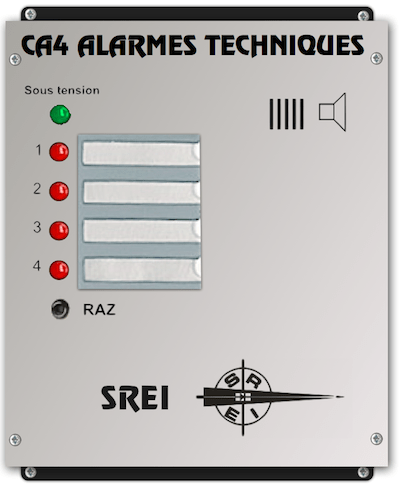 coffret d'alarmes techniques 4 entrées utra-plat